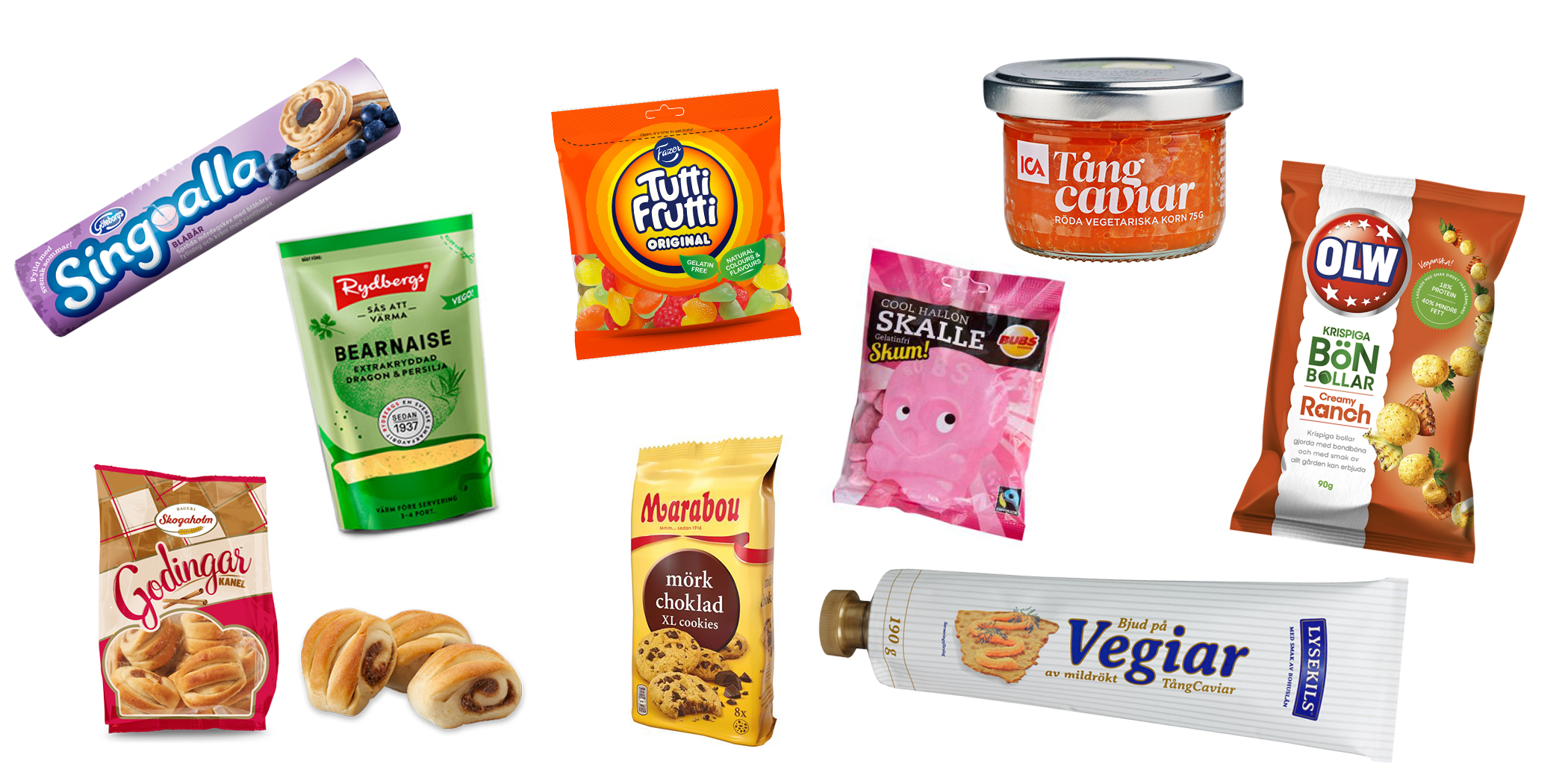 Diverse veganska produkter
