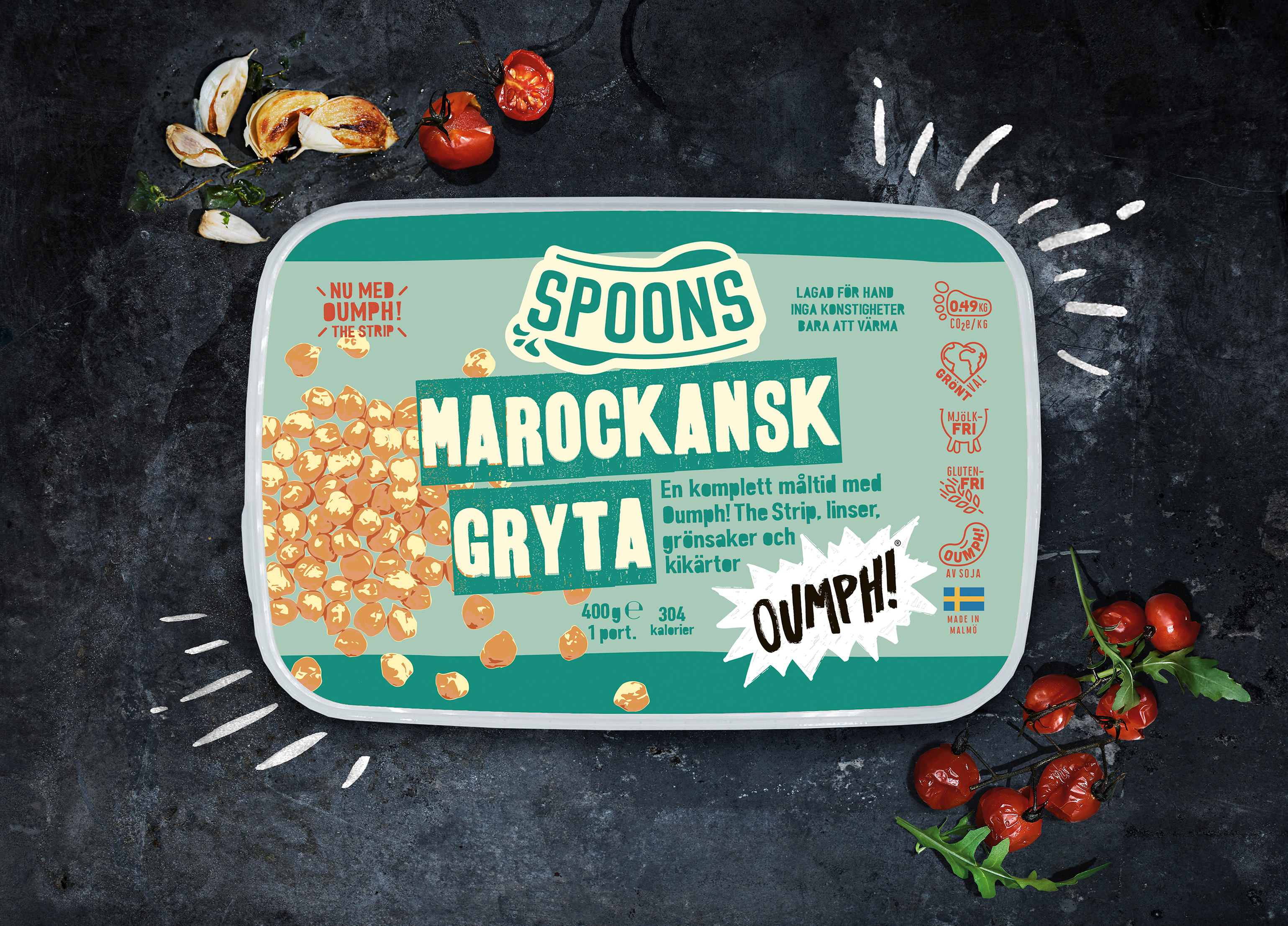 Vegansk soppa från spoons i ett samarbete med Oumph