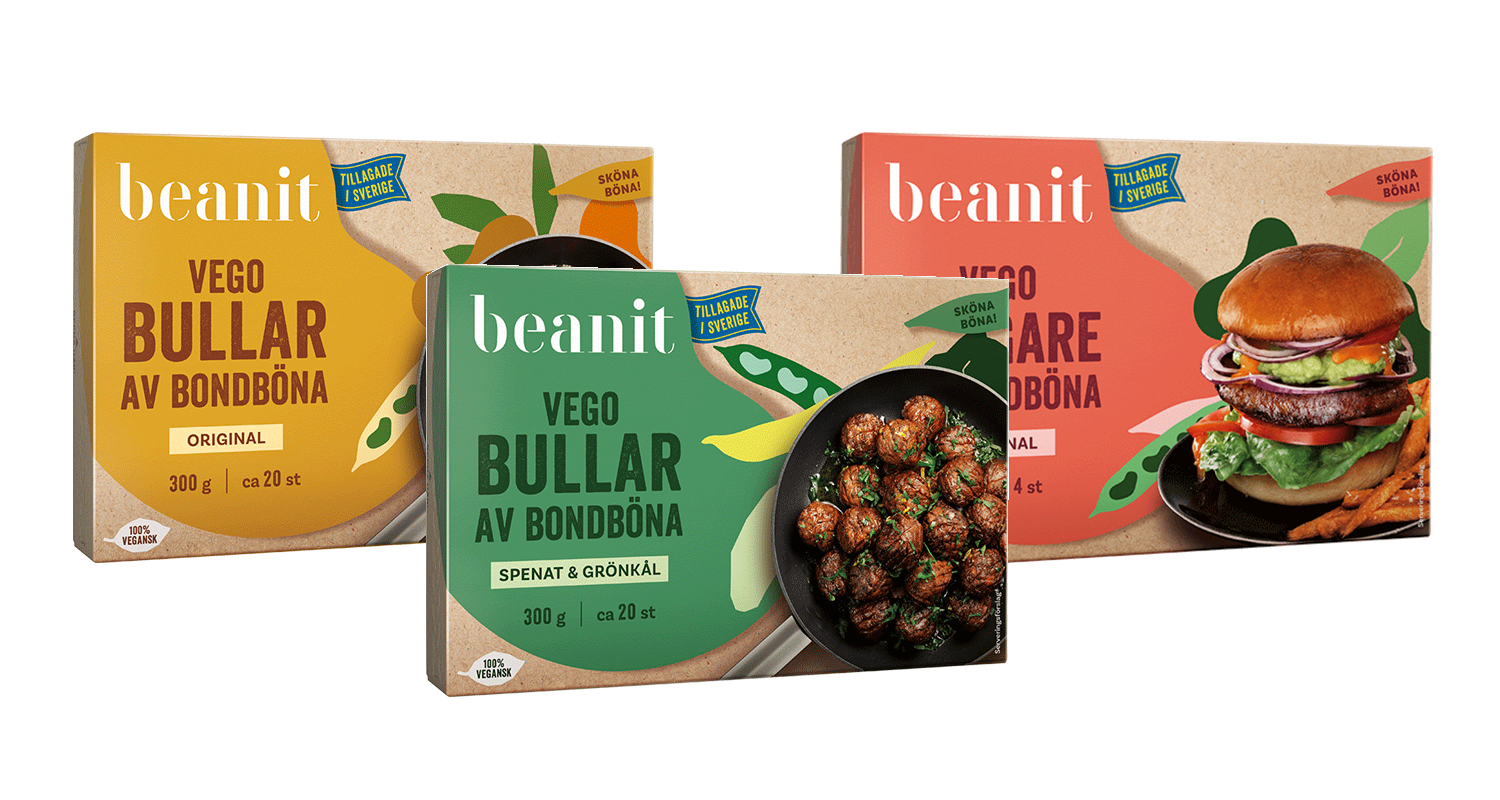 tre veganska alternativ från beanit