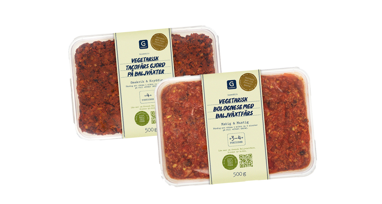 Axfood vegansk tacofärs och bolognese