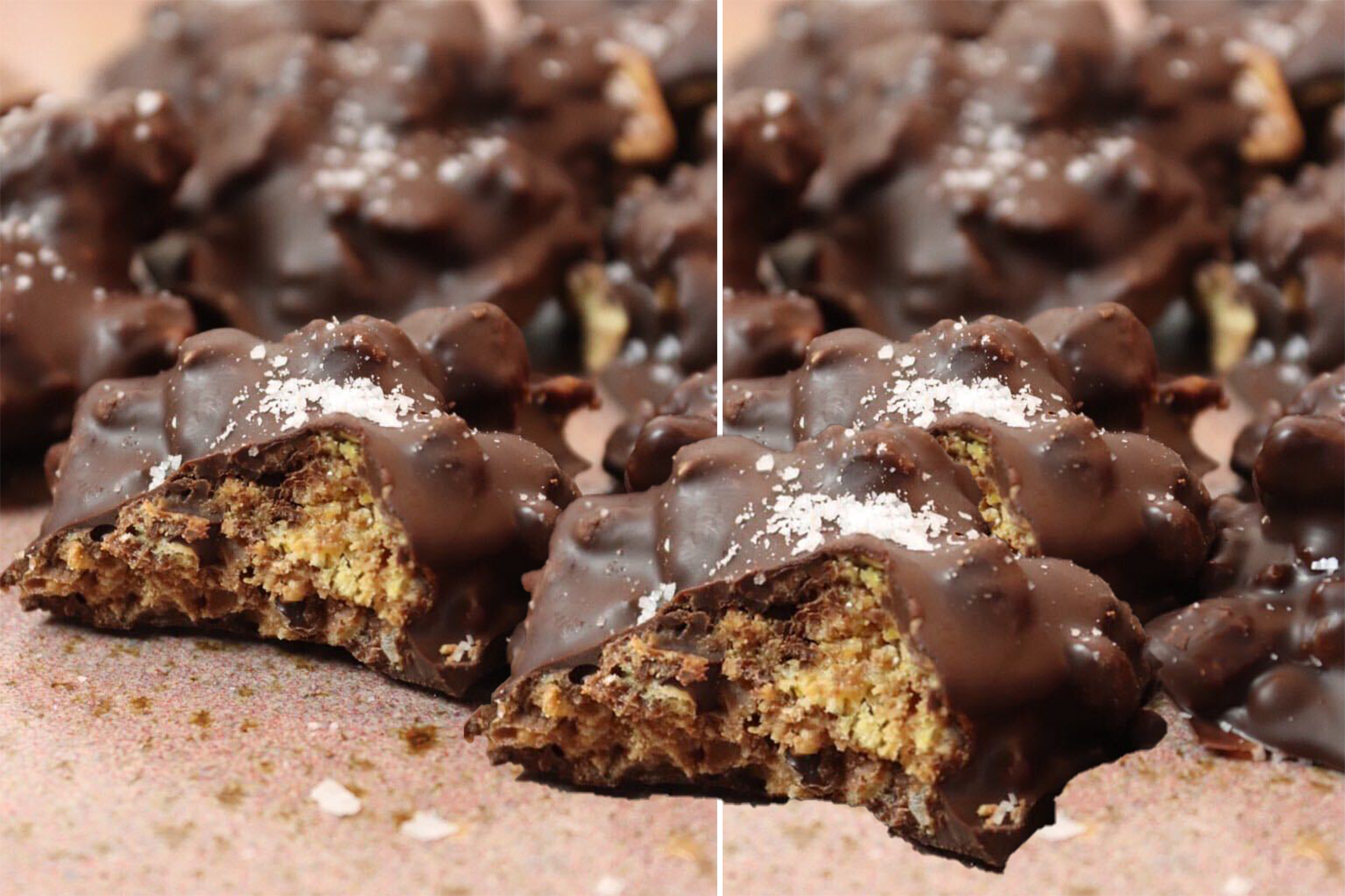 Foto: EllinorBakar Krispiga choklad och jordnötsbites