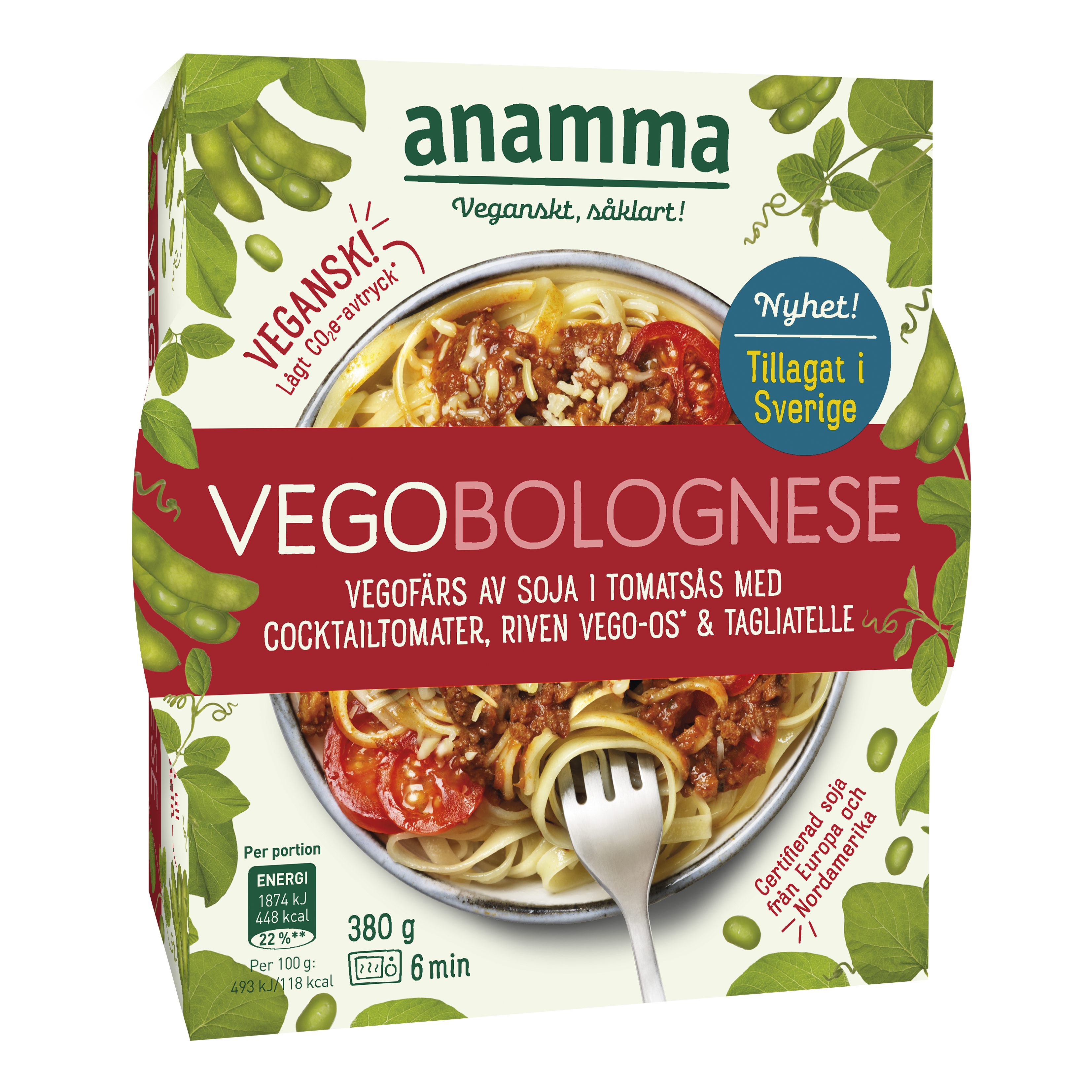 Anamma vegobowl Vegobolognese