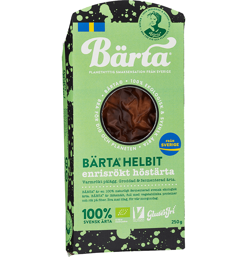 Bärta Helbit, enrisrökt höstärta, i förpackning