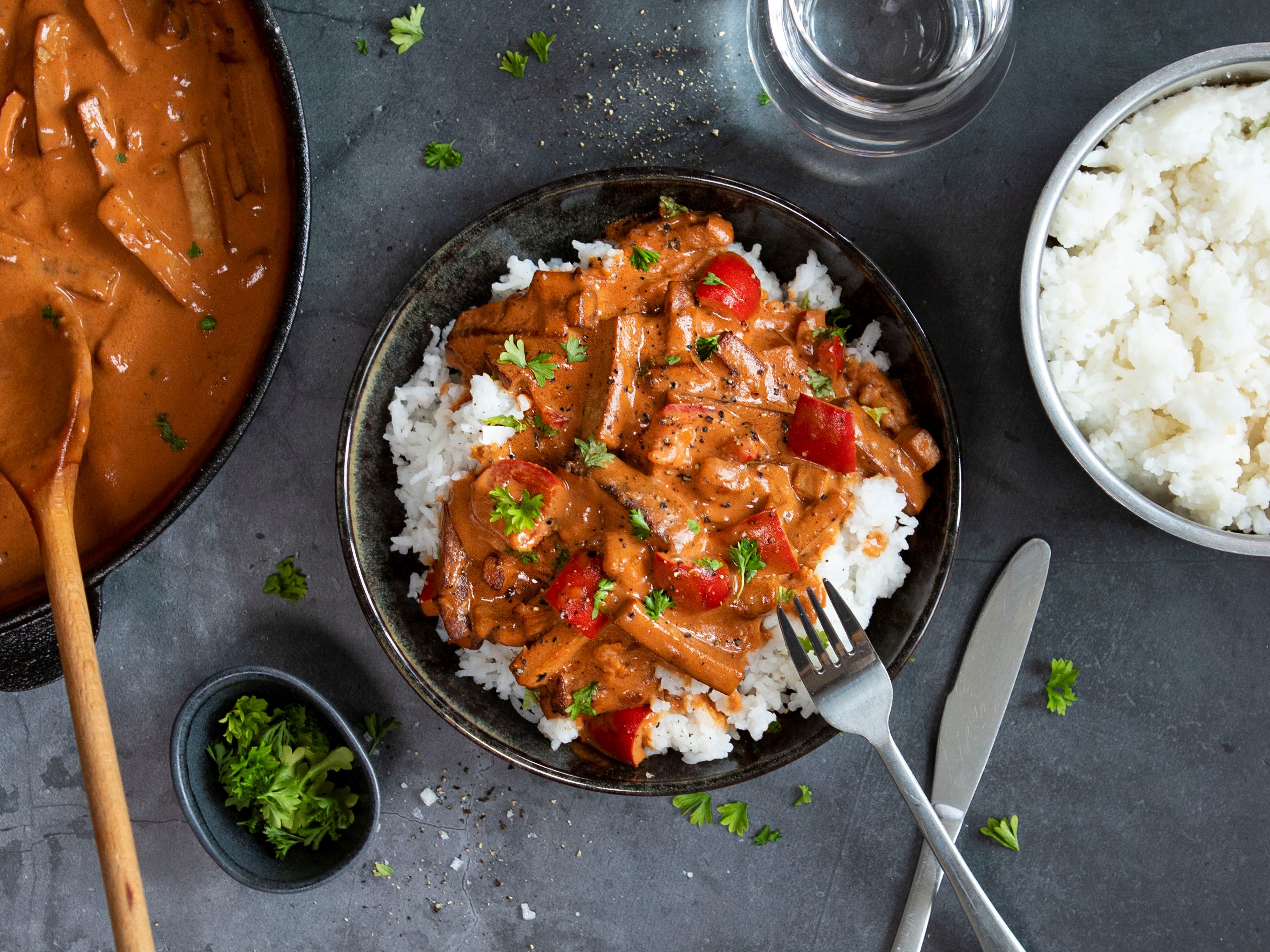 Foto: Yipin Vegansk stroganoff med tofu från YiPin