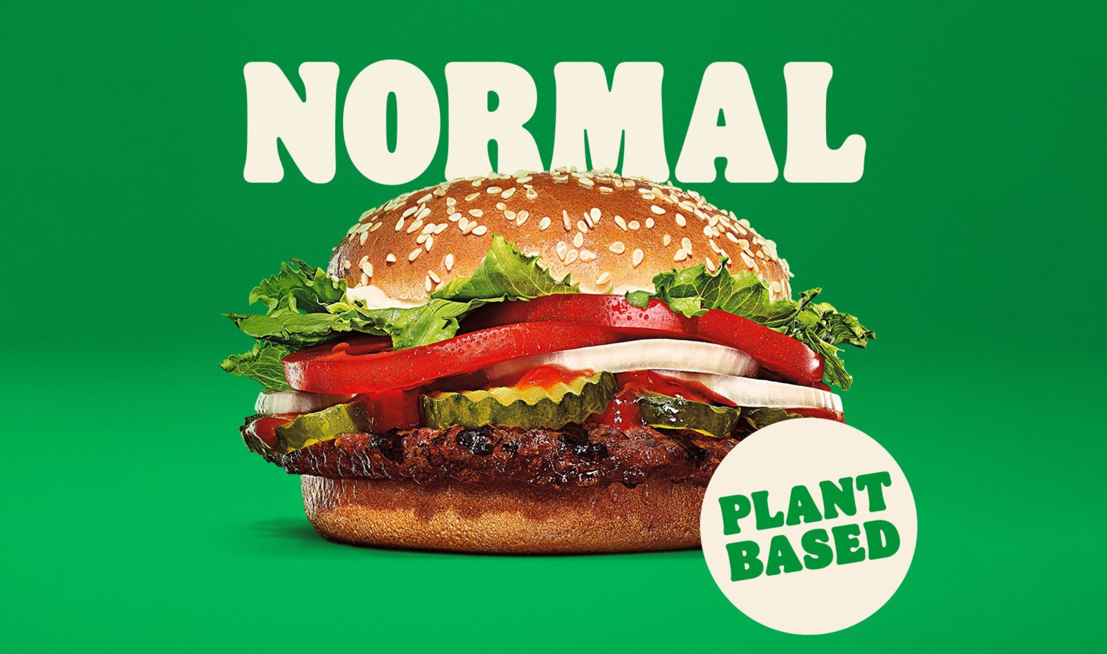 Produktfoto: Burger King Vegansk hamburgare från Burger King mot en grön bakgrund.