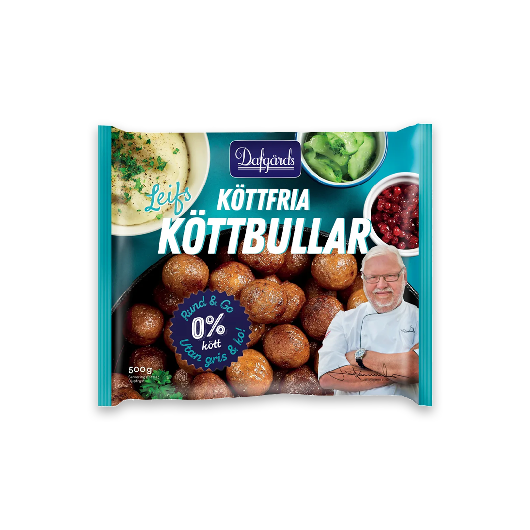 en påse vegobullar mot en vit bakgrund