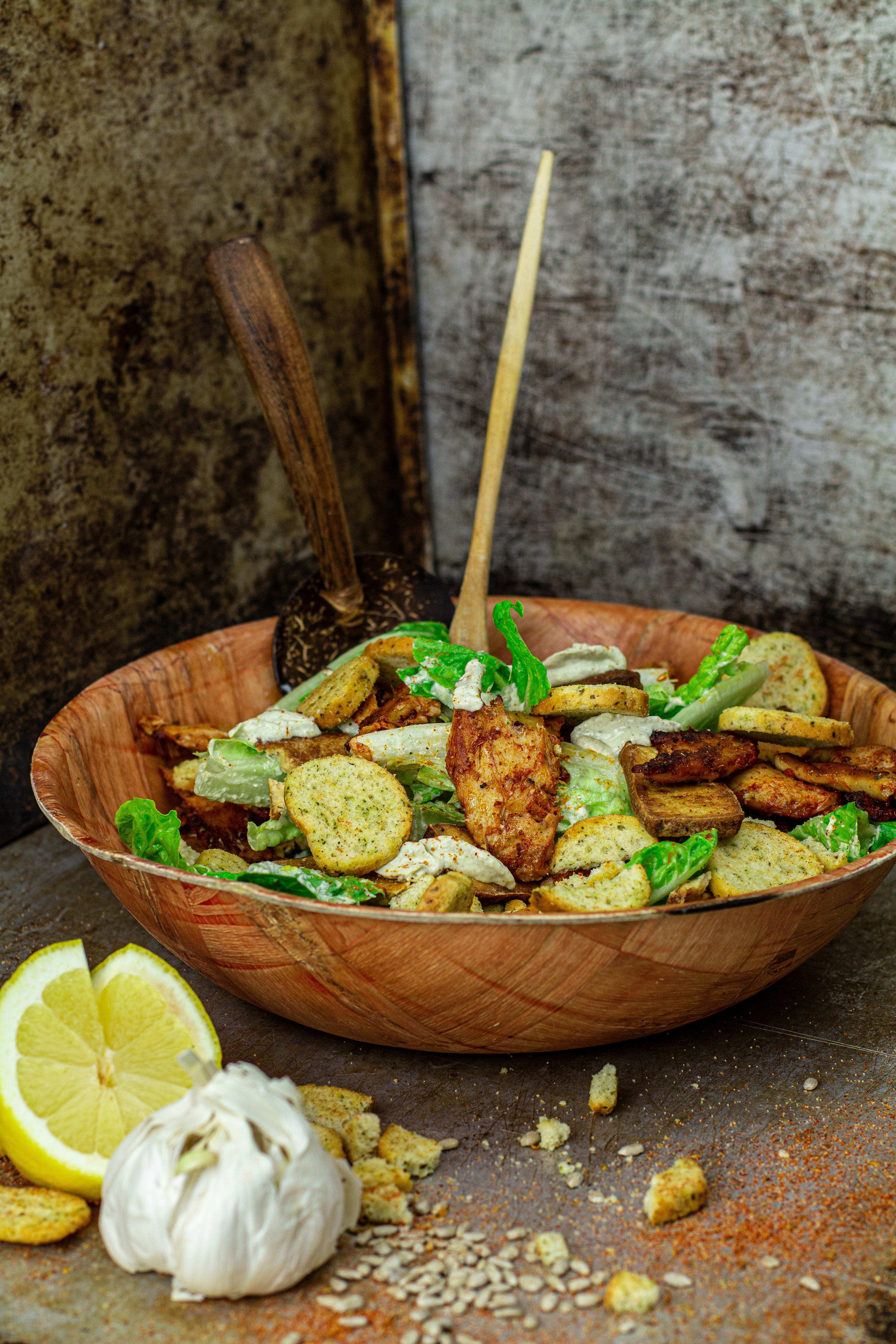 Vegansk caecarsallad