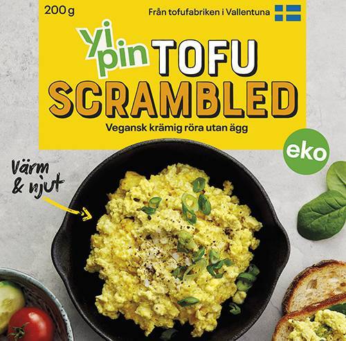 Förpackning av Yipins tofu scrambled 