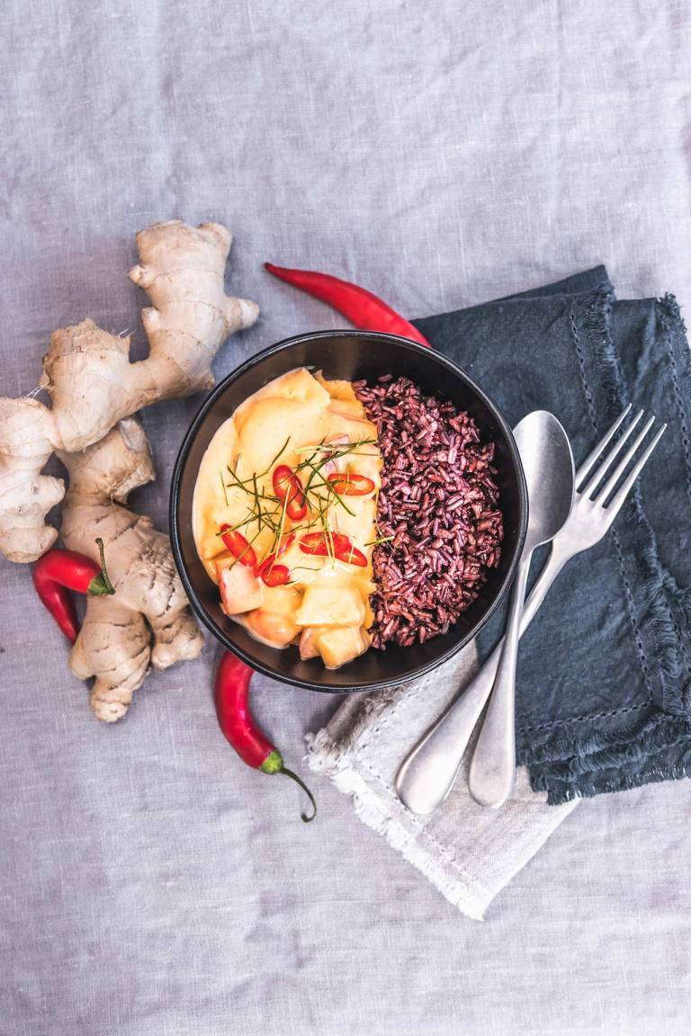 Vegansk hotpot panengcurry