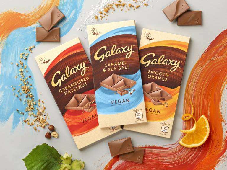 Tre veganska chokladkakor från Galaxy-serien