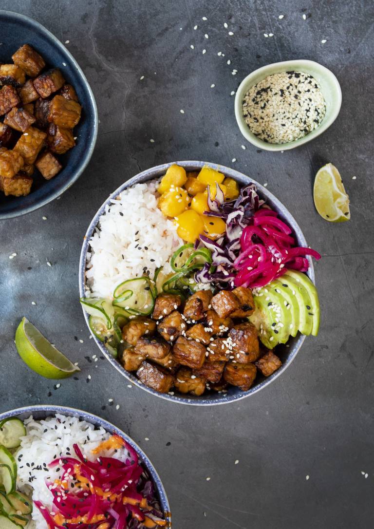Poké bowl med tempeh