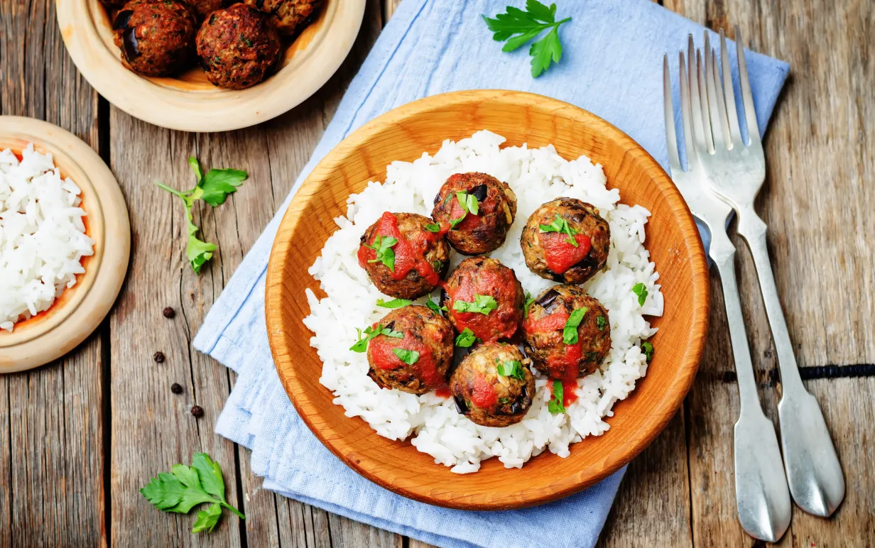 Bild på veganska köttbullar