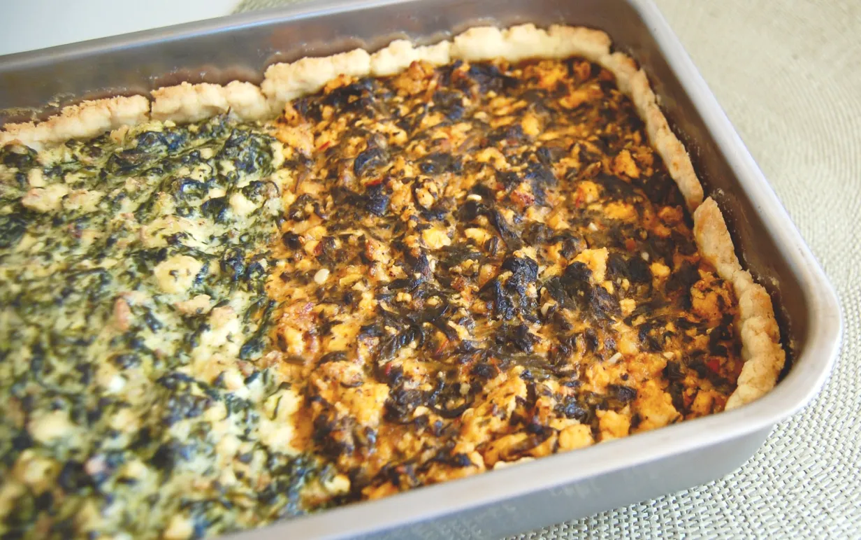 tofupaj i en avlång form