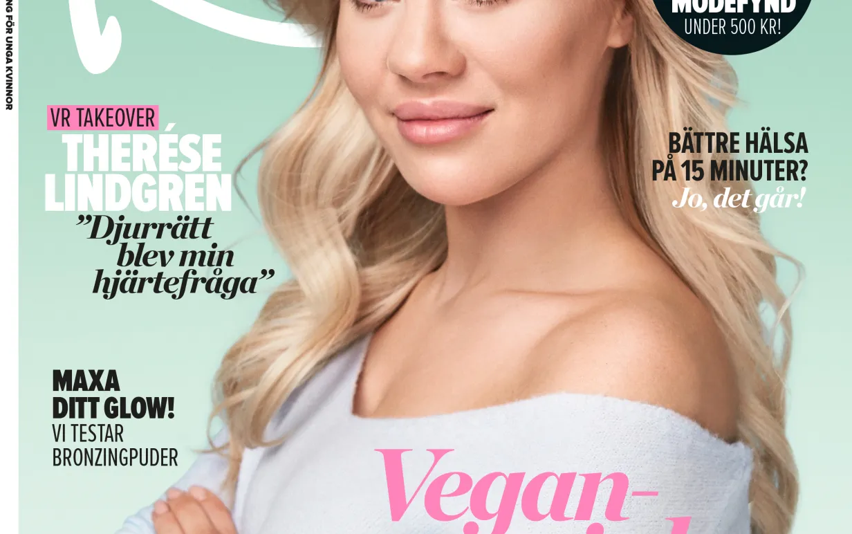 Bild på veckorevyn med Therese Lindgren på framsidan.