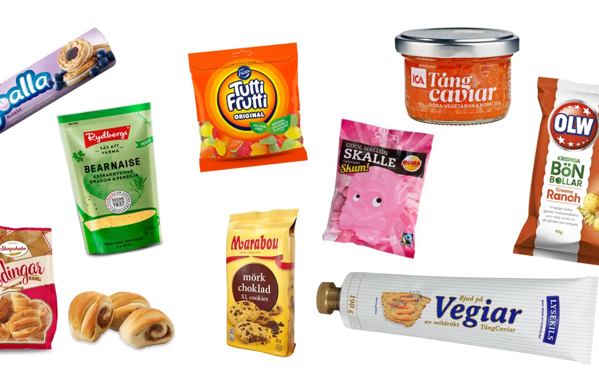 Diverse veganska produkter