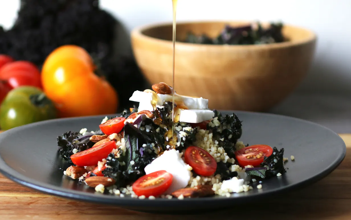 Bulgursallad med vegansk fetaost