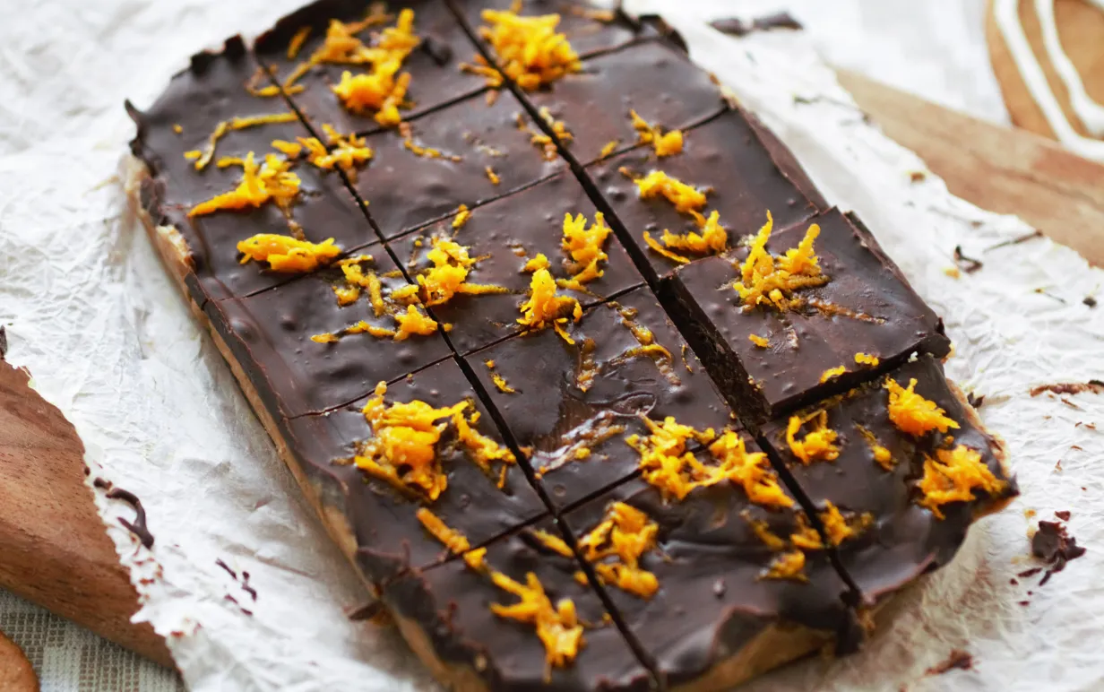 Veganska pepparkaksrutor med chokladöverdrag