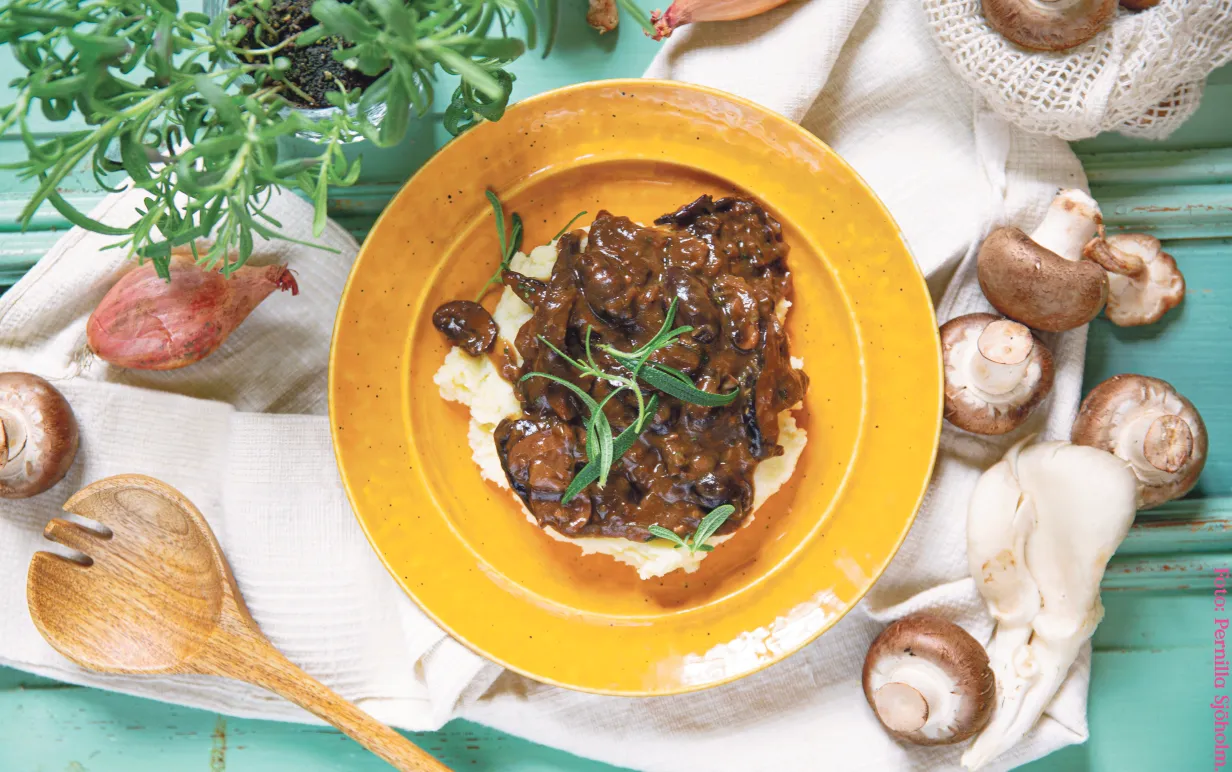 Vegansk champignon au vin skapad av Vegansk matlåda