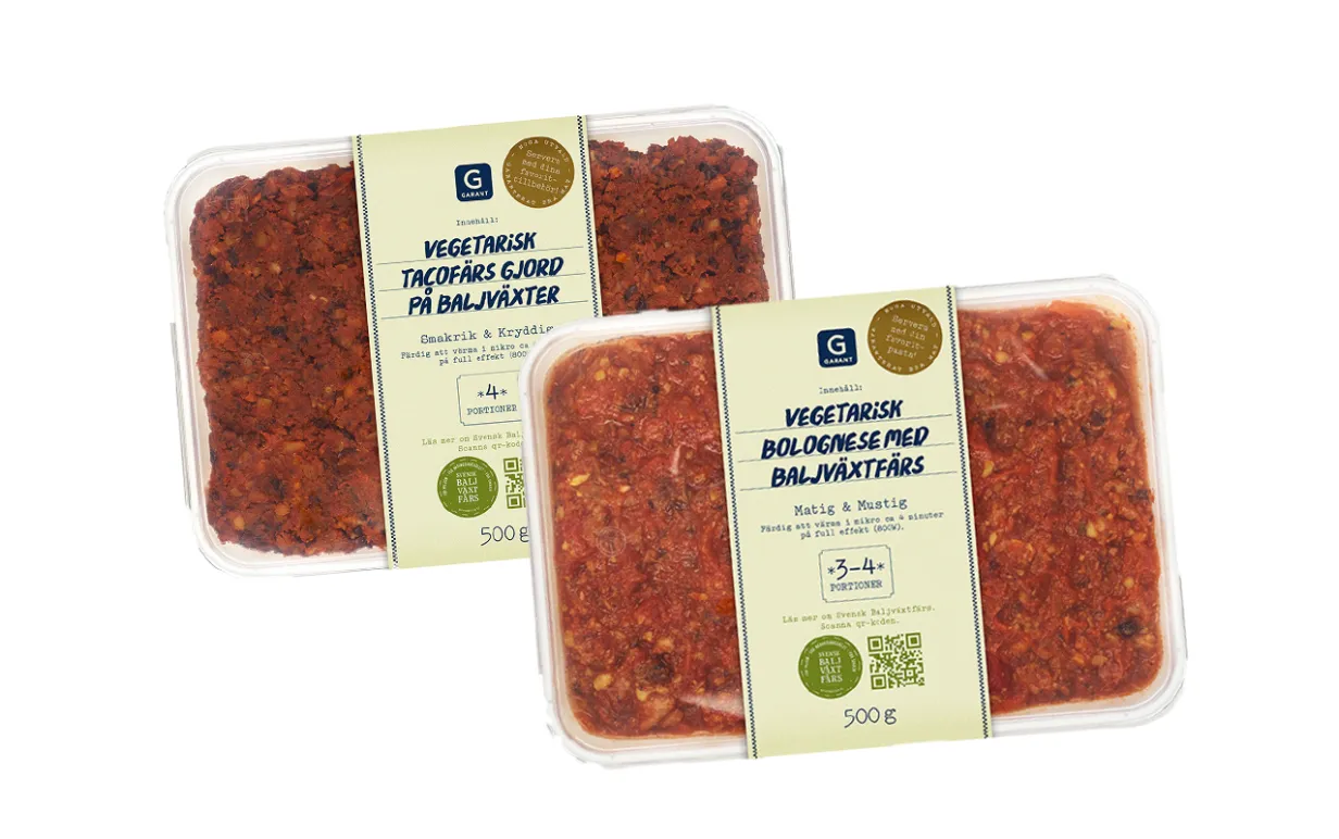Axfood vegansk tacofärs och bolognese