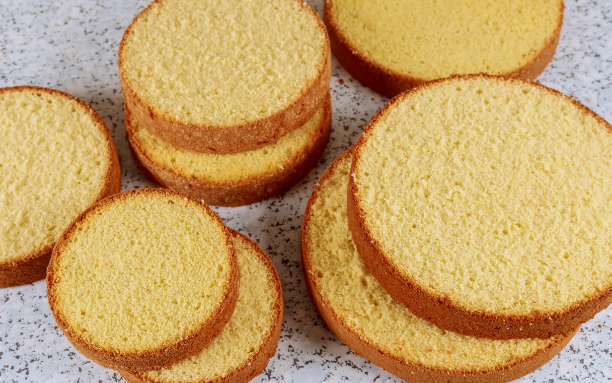 Flera tårtbottnar, bild tagen uppifrån