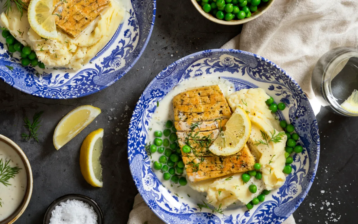 Stekt tofufilé med dillsås och potatismos