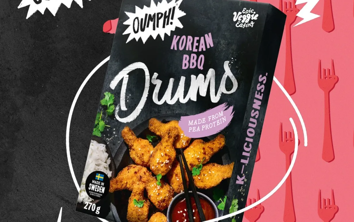 En produkt från oumph! mot en röd och svart bakgrund.