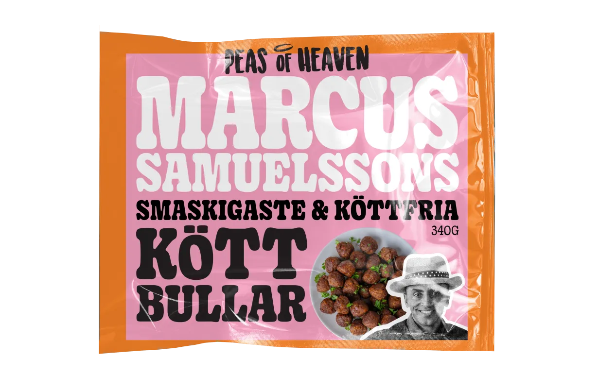 en förpackning med vegoköttbullar