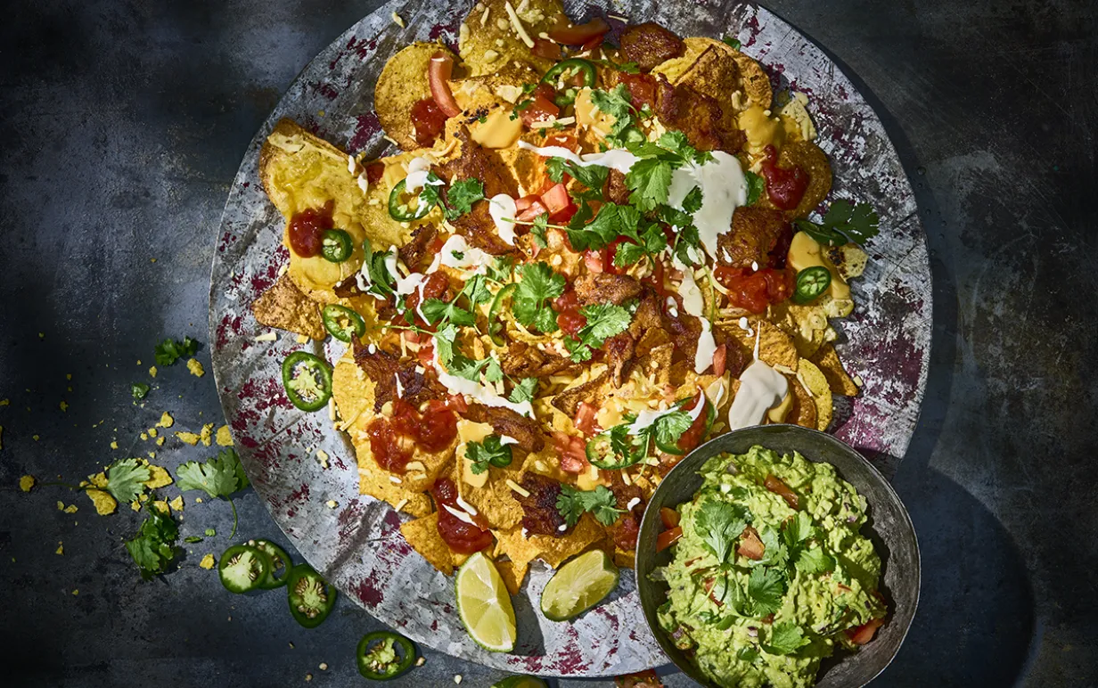 Tacotallrik på ett svart bord