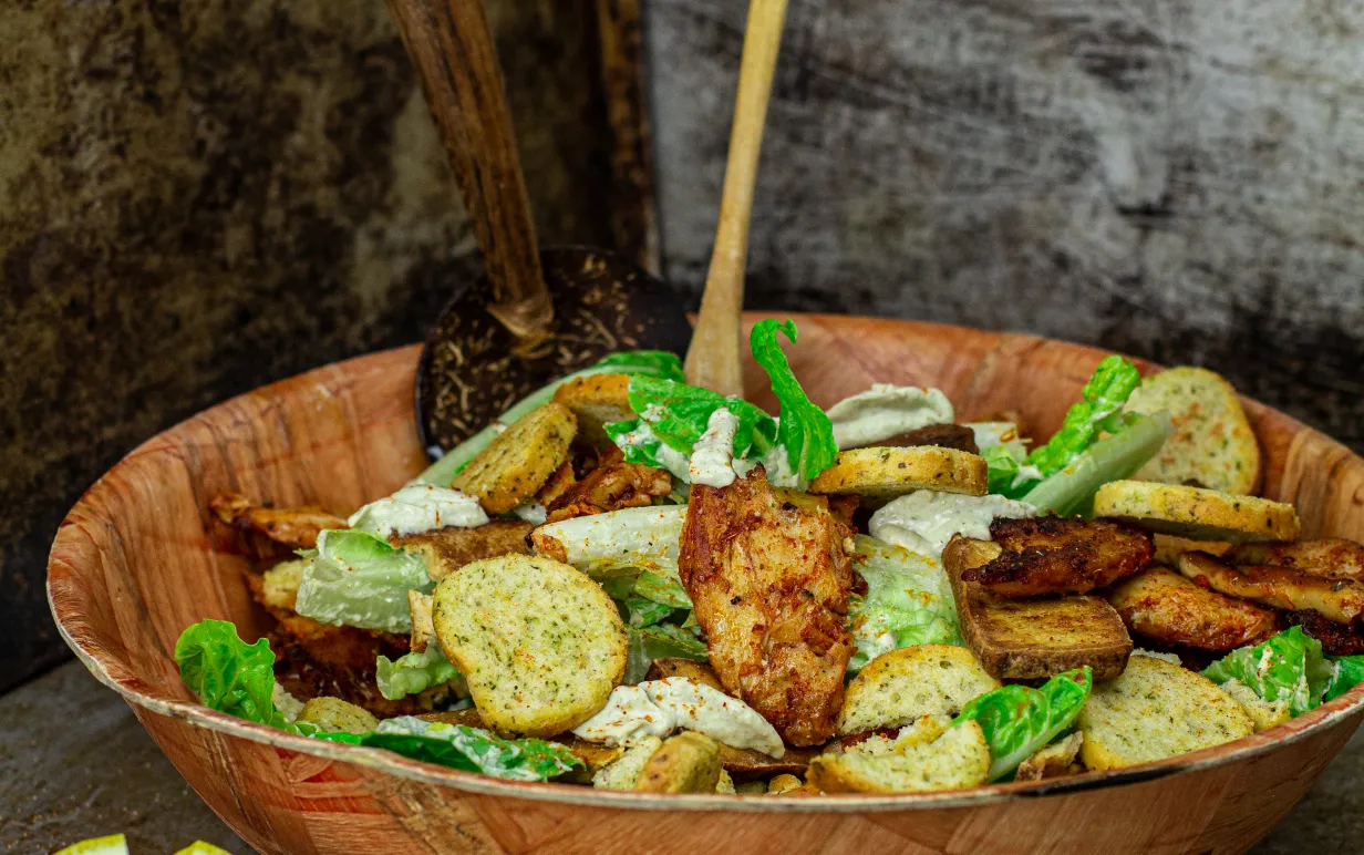 Vegansk caecarsallad