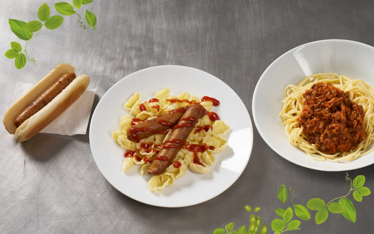 Tre växtbaserade rätter på en diskbänk