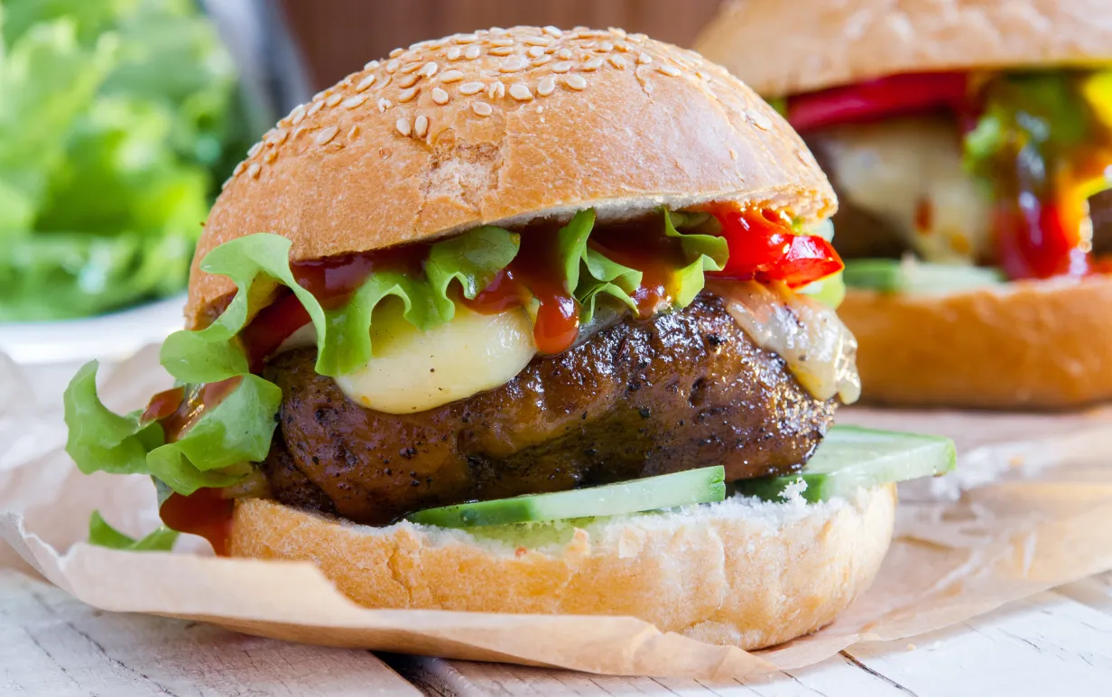Bild på seitanburgare