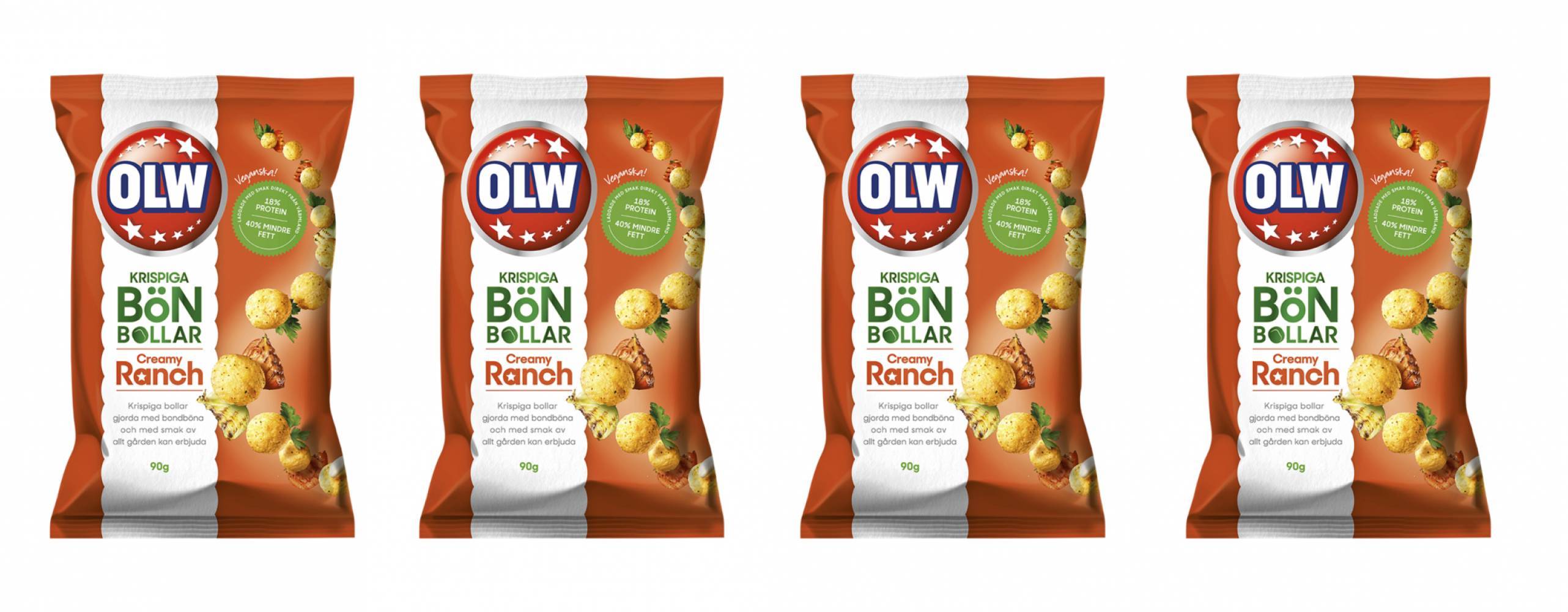 Fyra förpackningar veganska bönbollar från OLW