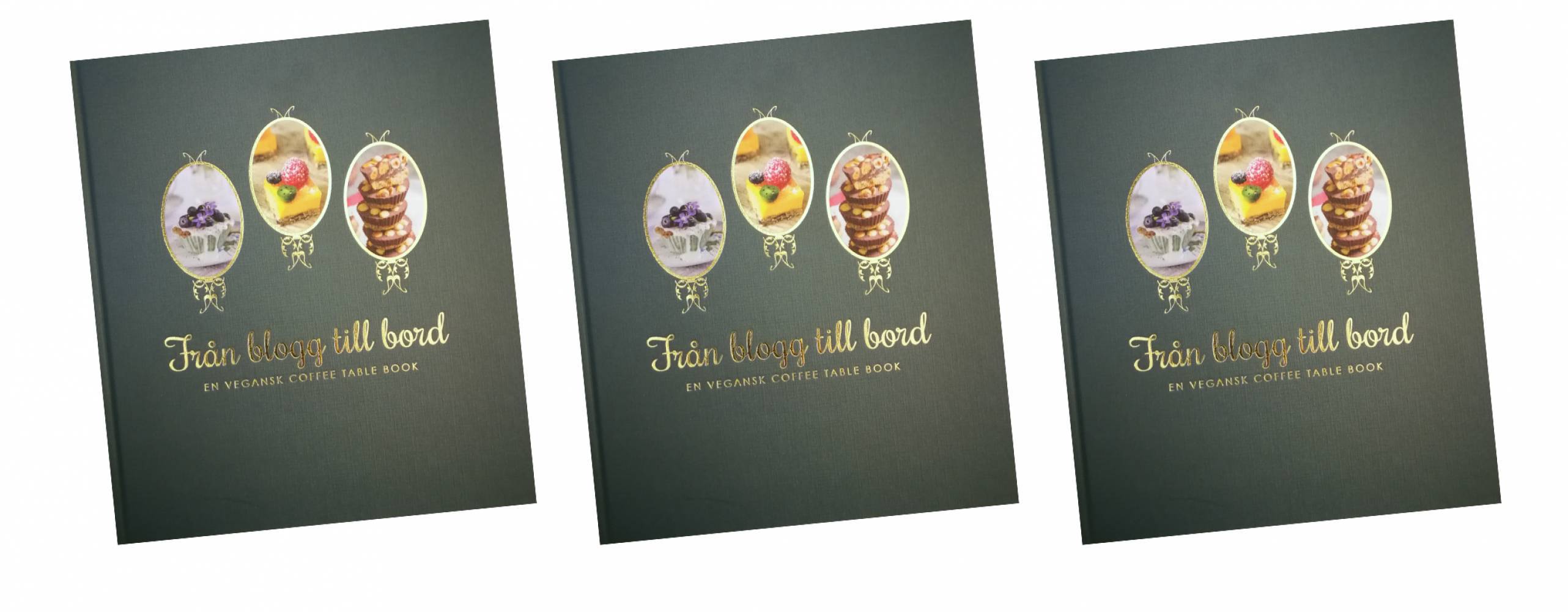 Omslag på den veganska bakboken "Från blogg till bord"