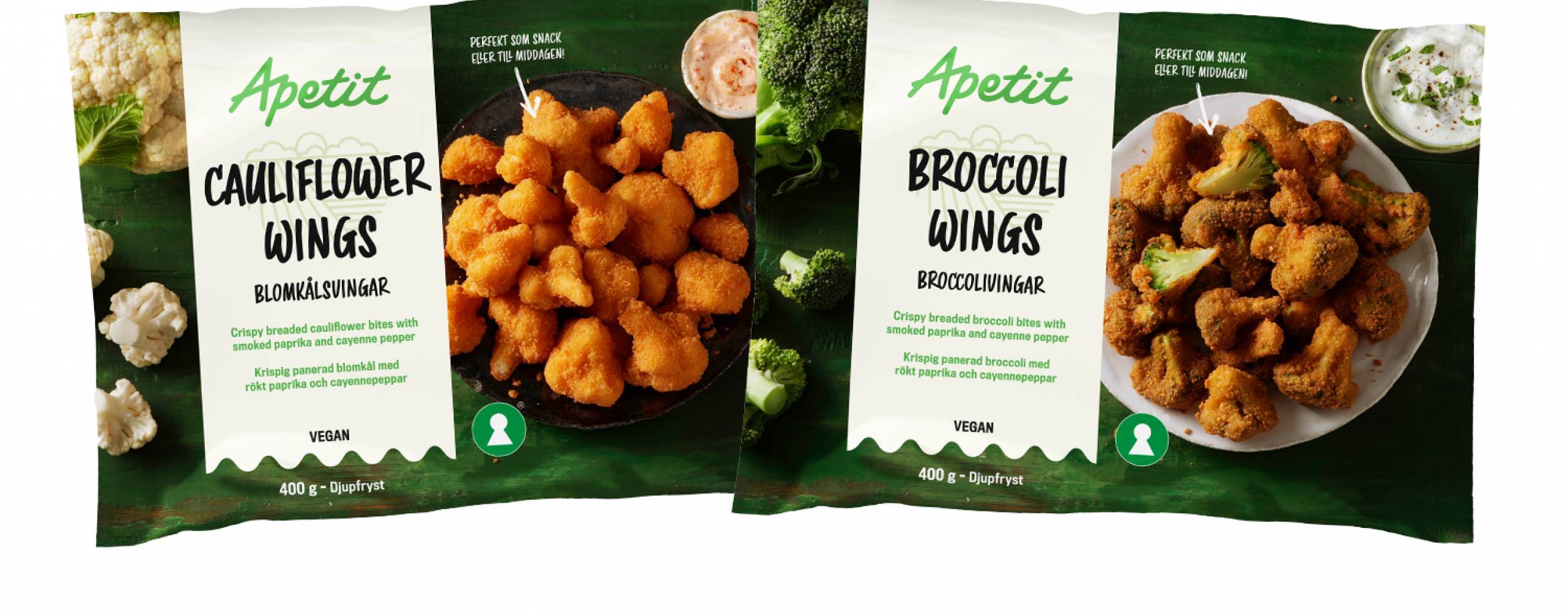 Blomkålswings och broccoliwings från Apetit