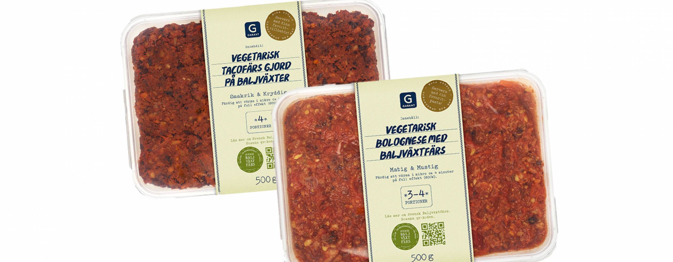 Axfood vegansk tacofärs och bolognese