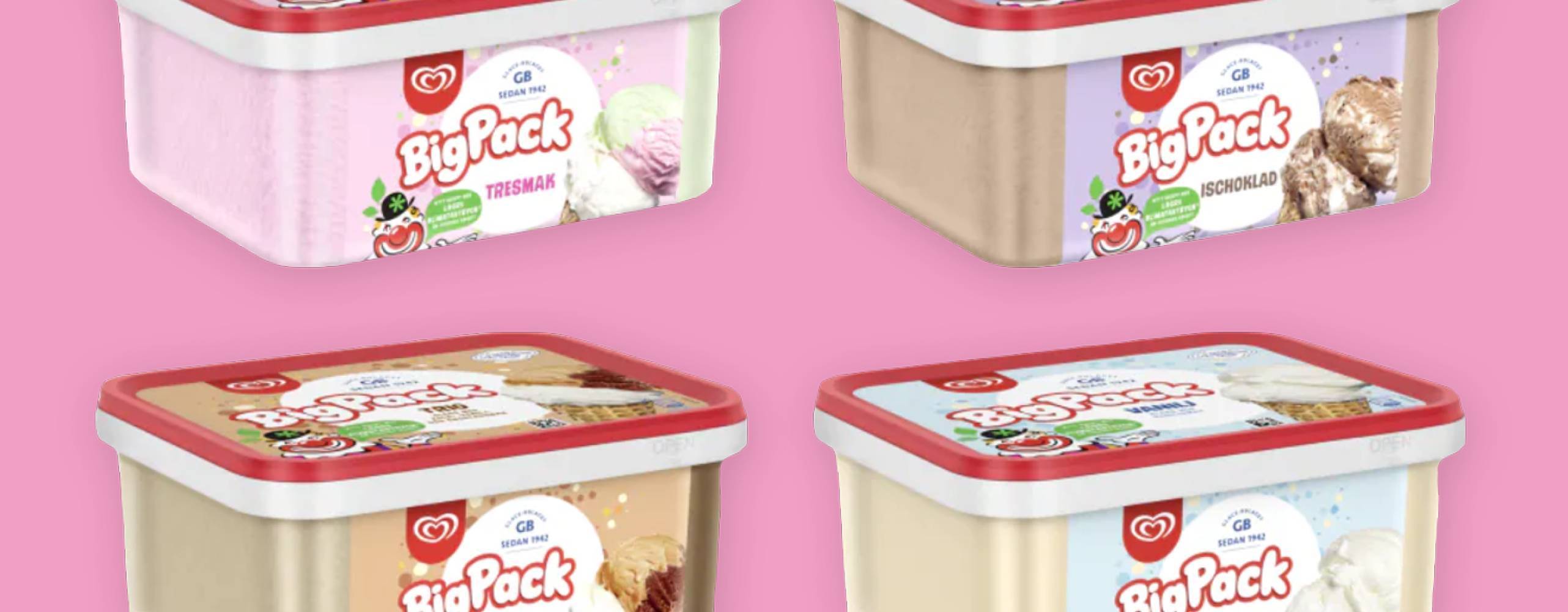 Glass "Big Pack" från GB Glace med nytt, växtbaserat recept.