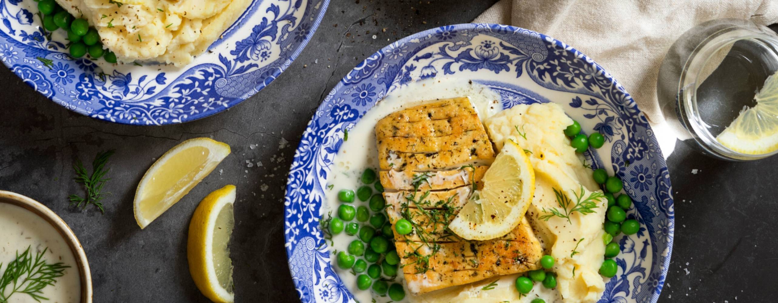 Stekt tofufilé med dillsås och potatismos