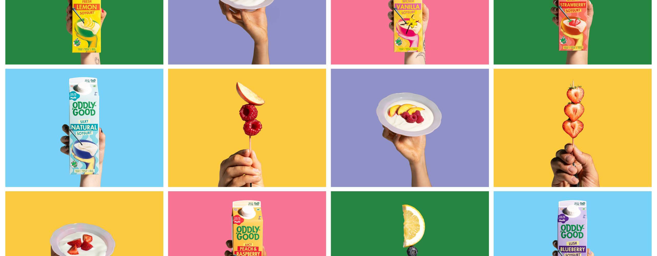 oddlygoodprodukter i olika rutor med olika färger