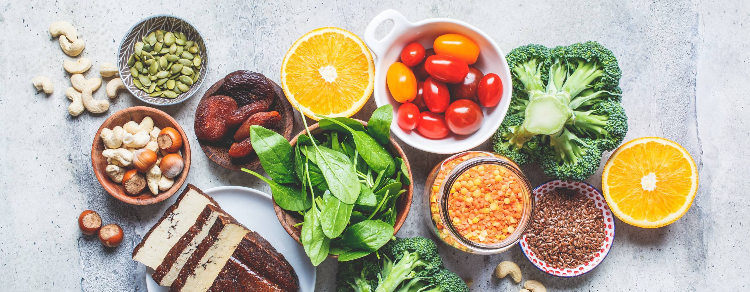 Växtbaserade källor till järn, bild tagen uppifrån