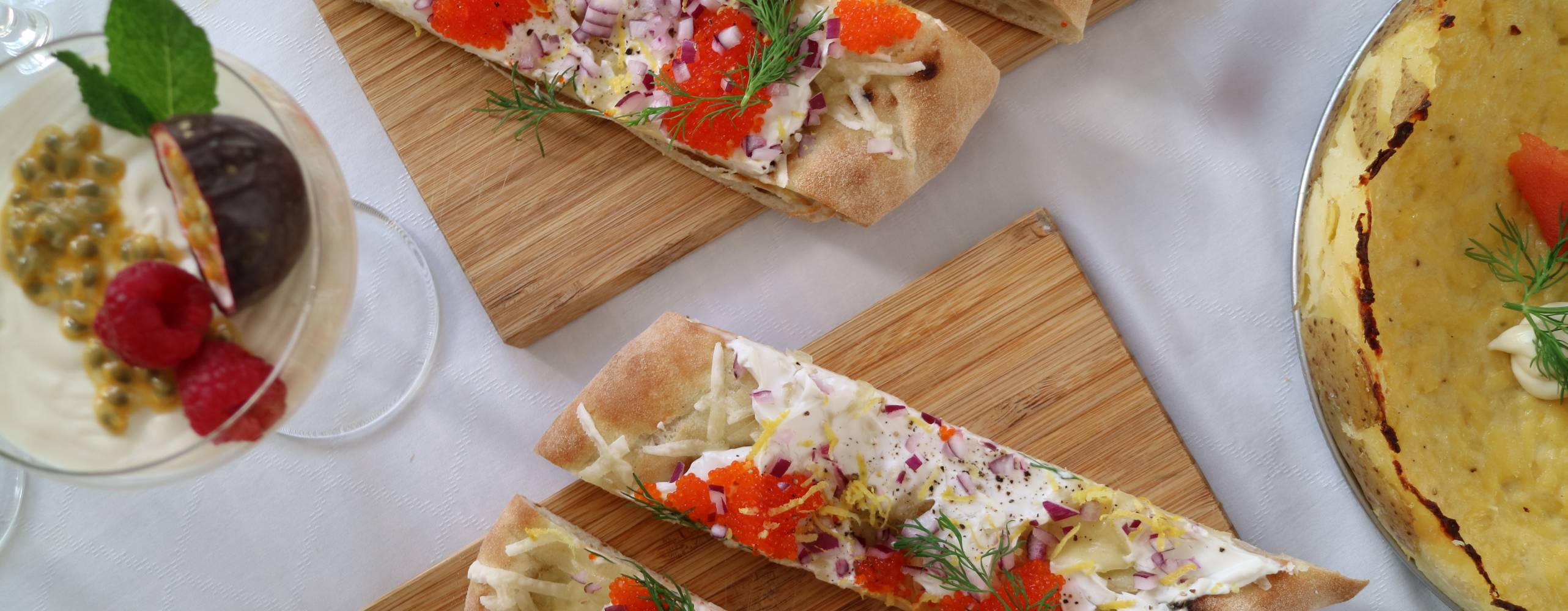 Vegansk Pinsa med tångcaviar