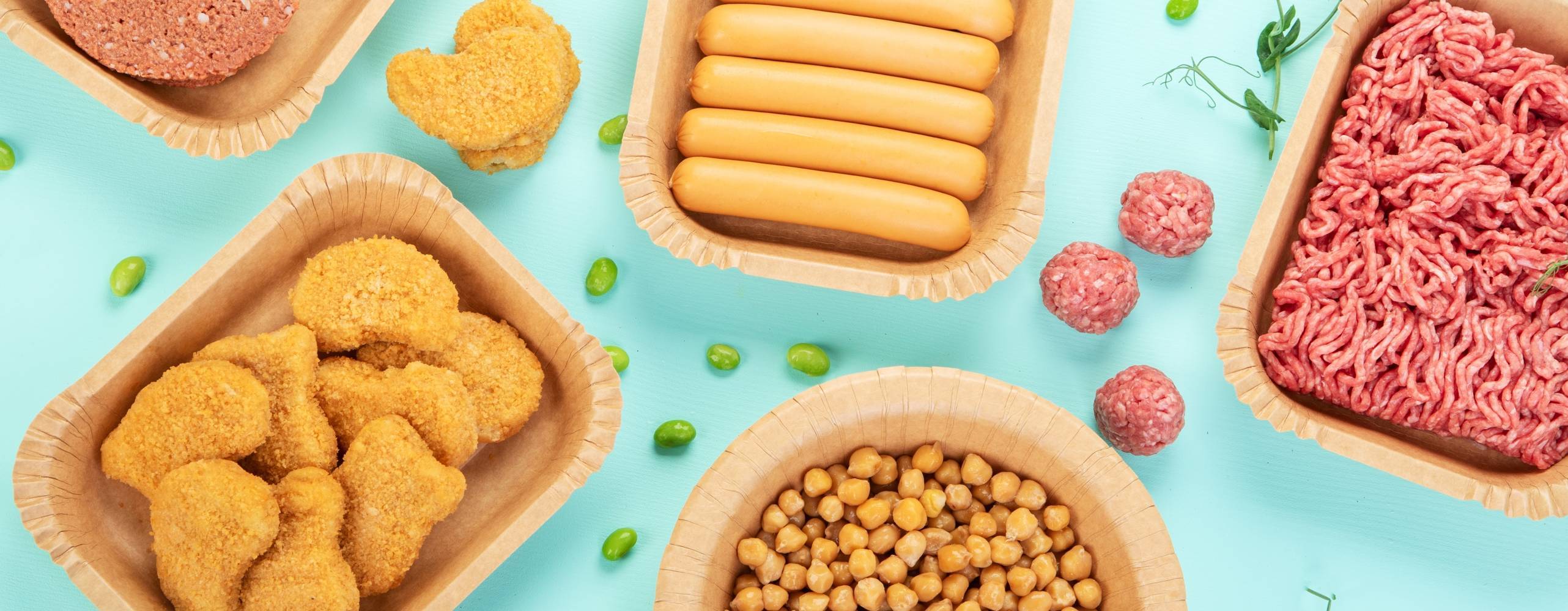 Variation av växtbaserat kött. Växtbaserat vegetariskt alternativt kött.